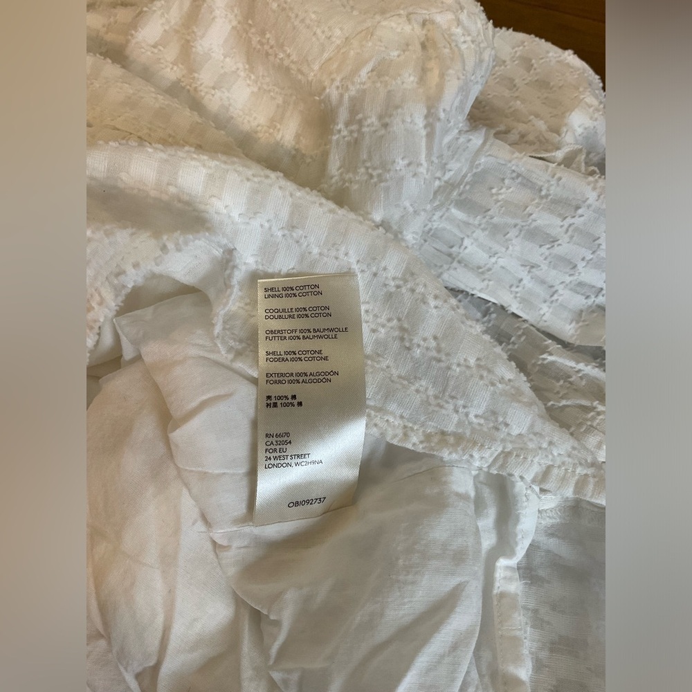 Anthropologie White Relaxed Ruffled Blouse - Picture 6 of 7